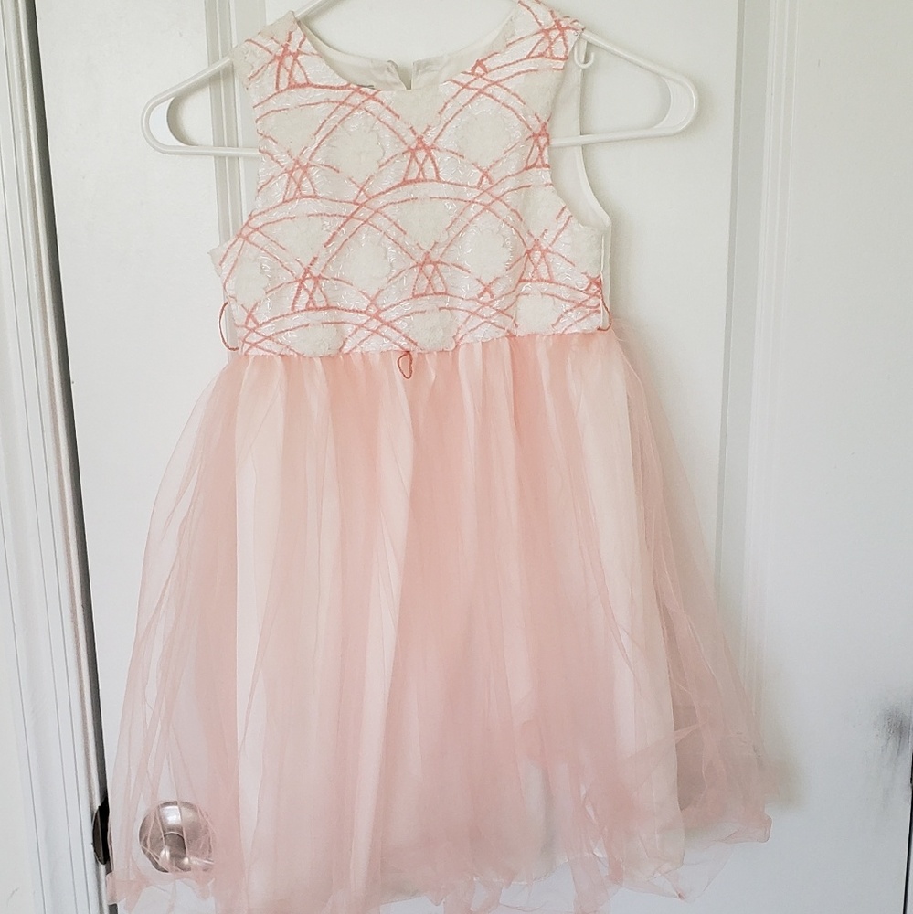 Pink and white dress